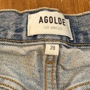 AGOLDE Light Wash Denim Jeans Sz. 28 Frayed Hem 5-Pocket Button Fly #A140B-1206